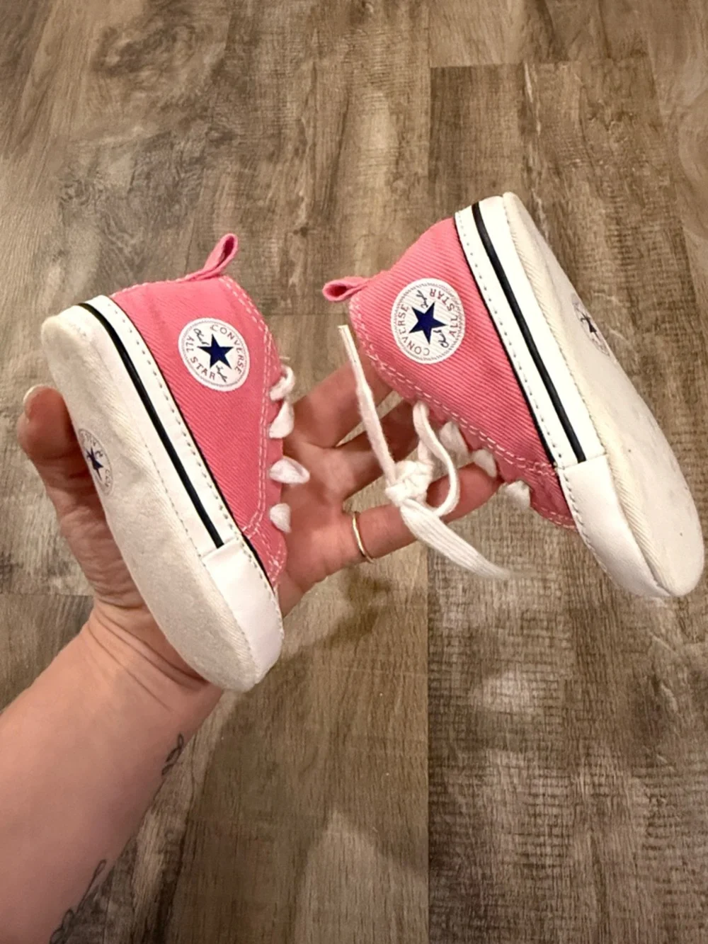 Converse Pink Canvas Kids' Lace-Up Sneakers